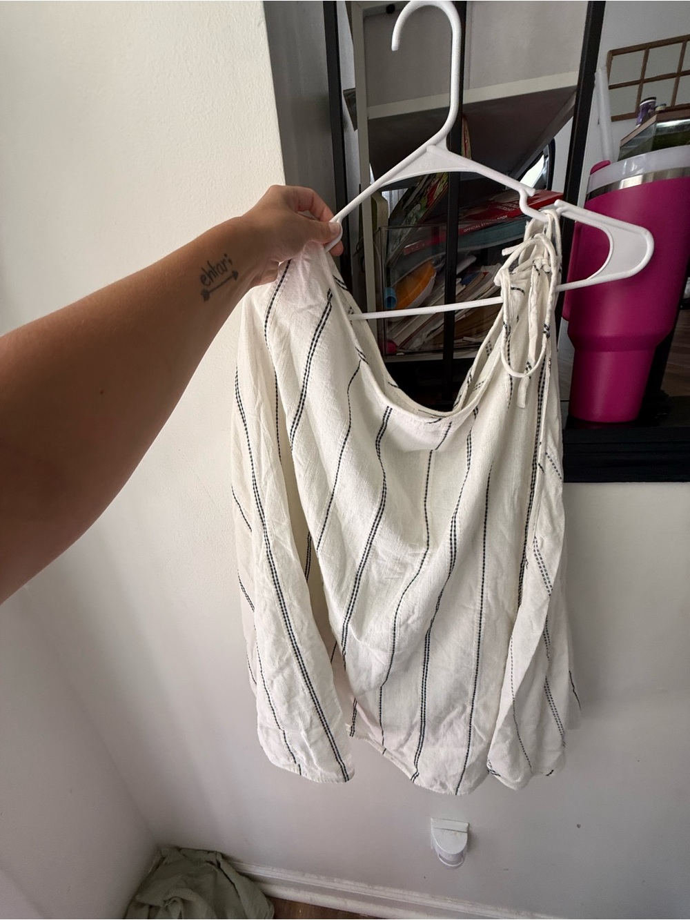 Madewell Cream skirt set with Black Stripes